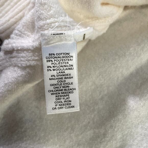 Loft Women's Ivory Cotton Blend Long Sleeve Sweater, size M - Picture 5 of 7